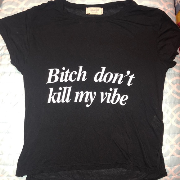 Brandy Melville Tops - Brandy Melville don’t kill my vibe crop top
